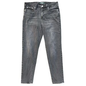 Ralph Lauren Skinny Jeans Black Denim Women's Size 10 Rise Ankle Stretch Comfort